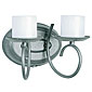 Double Arm Antique Pewter Flameless Wall Sconce